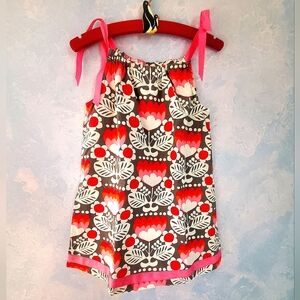 Hanna Andersson Floral Sleeveless Dress with Pink Accents